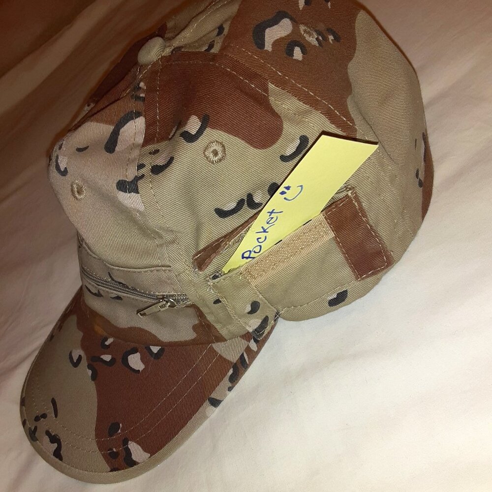 Desert Camouflage Baseball Cap Hat Lid Cover * 3 Pockets! * EUC * NOT USGI * - Picture 4 of 10